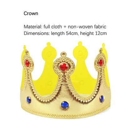 King Prince Cape Cosplay Costume with Crown – Royal Cloak Set