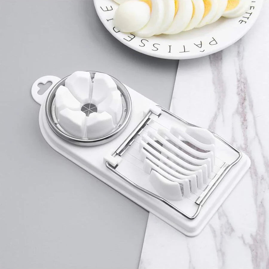 Multifunctional PP Base egg cutter 2-in-1 stainless steel wire pull egg cutter for hanging high-quality kitchen accessory tools