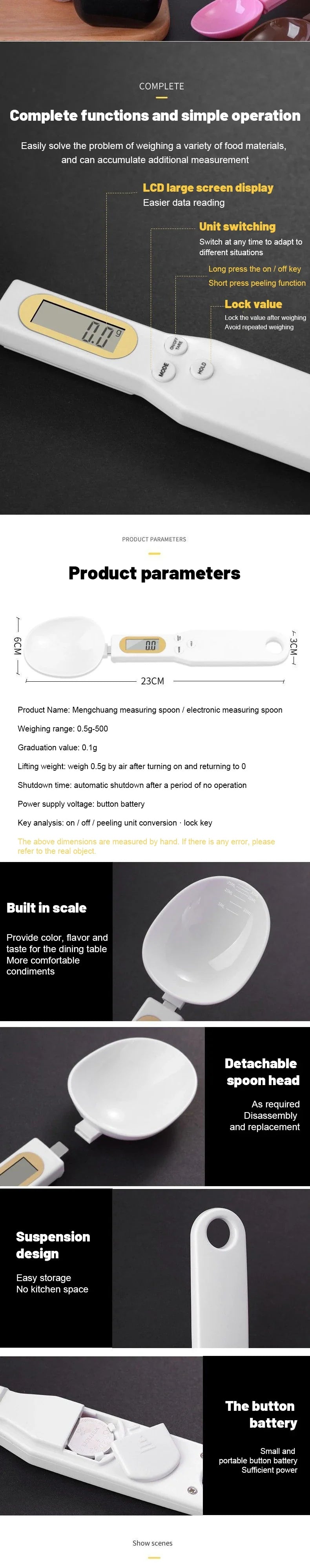 LCD Digital Measuring Spoon – Electronic Kitchen Scale for Baking & Coffee