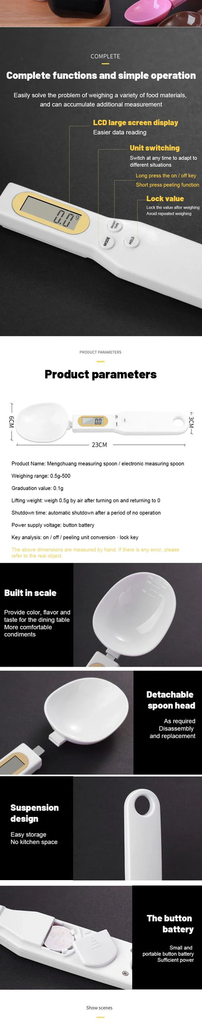 LCD Digital Measuring Spoon – Electronic Kitchen Scale for Baking & Coffee