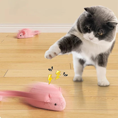 Interactive Luminous Plush Mouse Cat Toy for Indoor Hunting Play