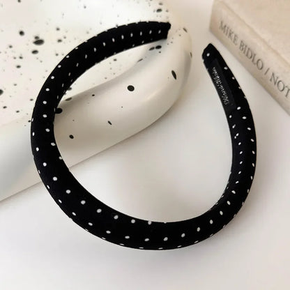Retro Satin Polka Dot Sponge Headband for Women