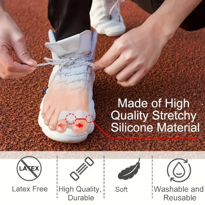 2Pcs Soft Silicone Gel Double Loop Toe Separators Big Toe Cushion Unisex Daily Foot Care Accessory