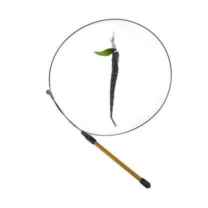 Peacock Bird Cat Teaser Wand for Interactive Hunting and Play