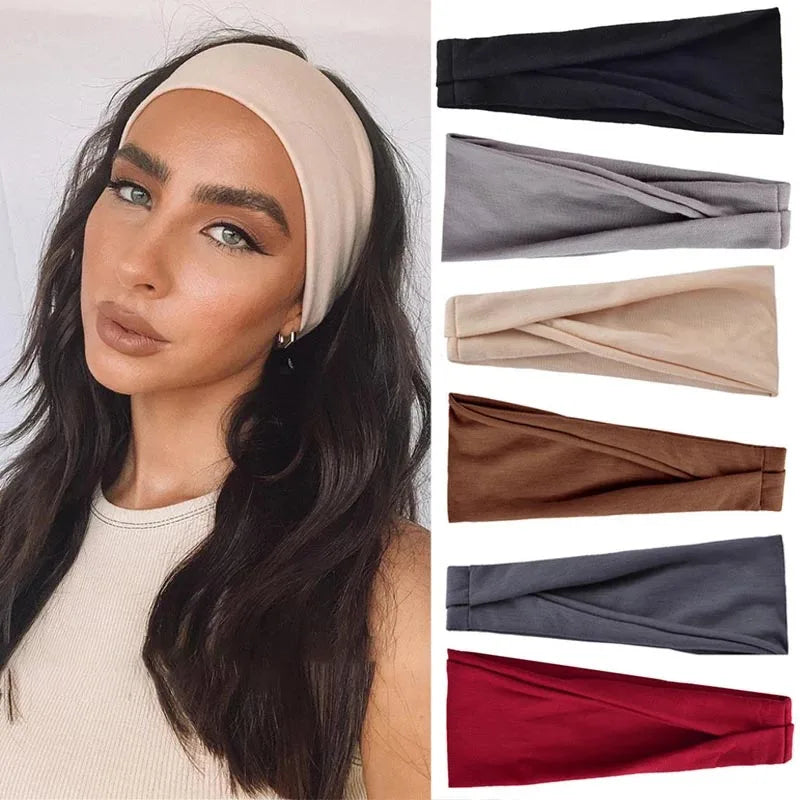 Women's Solid Color Elastic Turban Yoga Headband