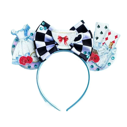 Mouse Ears Sequin Bow Cosplay Headband for Women & Adults