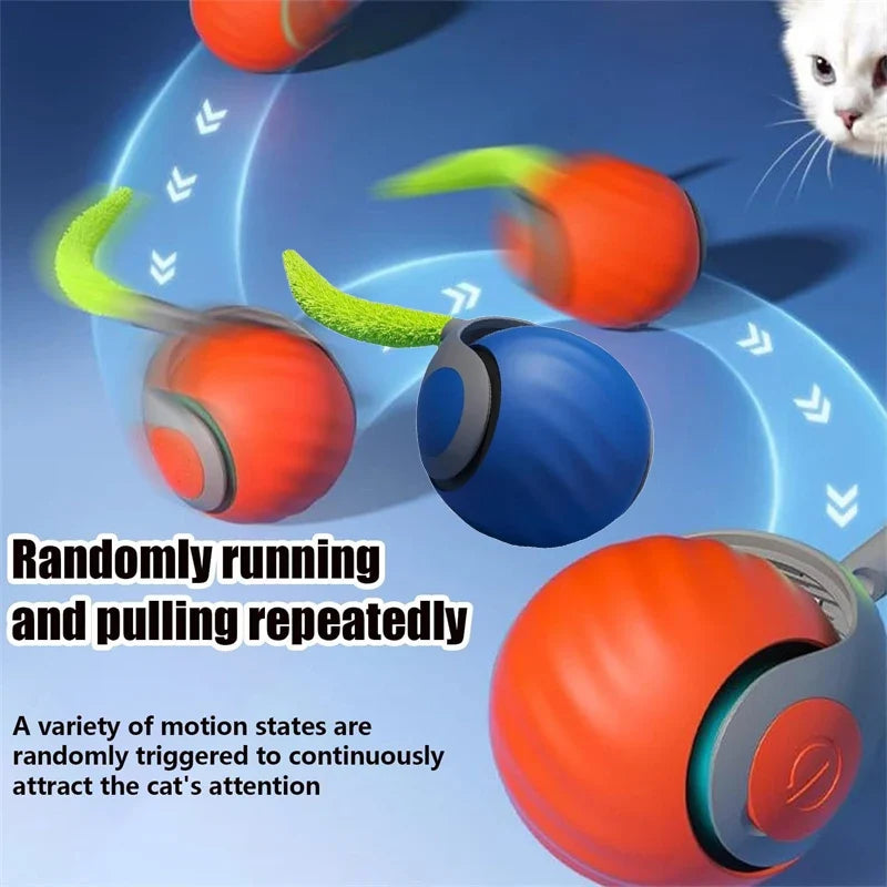 Interactive Cat Toy Ball Plush Catnip Squeaky Toy