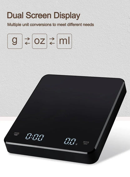 Electronic Coffee Scale with Timer and Silicone Pad USB Rechargeable