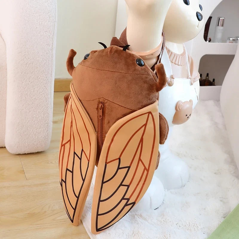 45CM Cartoon Cicada Beetle Plush Backpack Soft Stuffed Toy