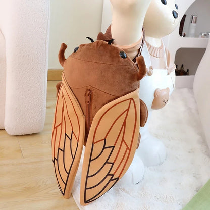 45CM Cartoon Cicada Beetle Plush Backpack Soft Stuffed Toy