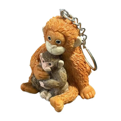 Funny Monkey Crochet Keychain Cute Backpack Charm