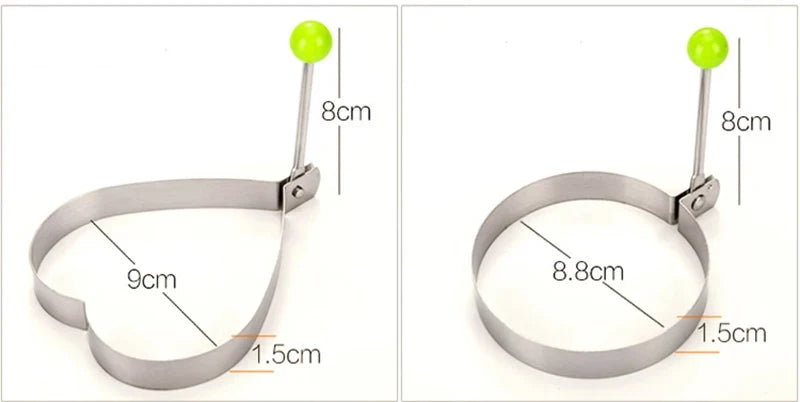 Stainless Steel Heart Fried Egg Mold for Pancakes and Omelettes