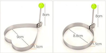 Stainless Steel Heart Fried Egg Mold for Pancakes and Omelettes
