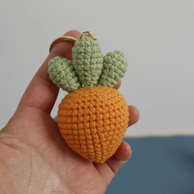 Cute Fruit Crochet Keychain Strawberry Cherry Bag Charm
