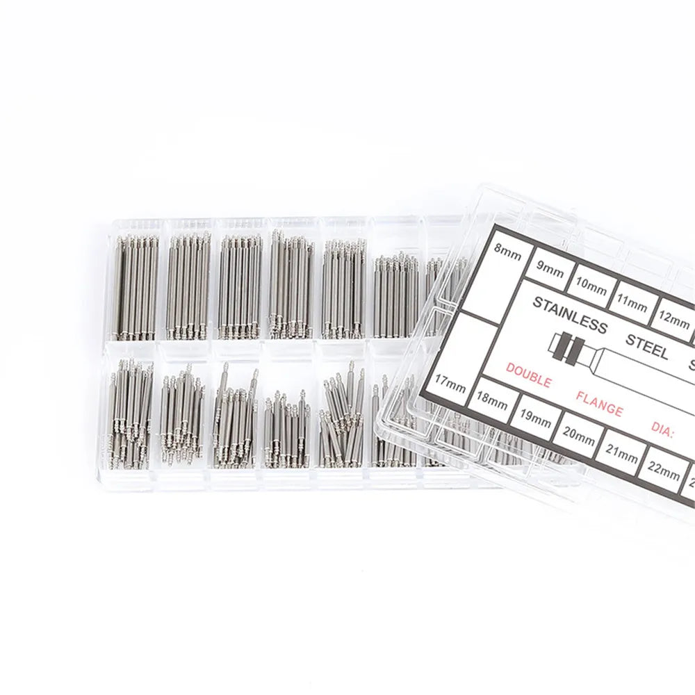 360pcs/set Strainless Steel Spring Bars Dia 1.5mm/1.8mm Length8mm - 25mm/6mm - 23mm Watchband Strap Belt Watch Repair Tools Pin