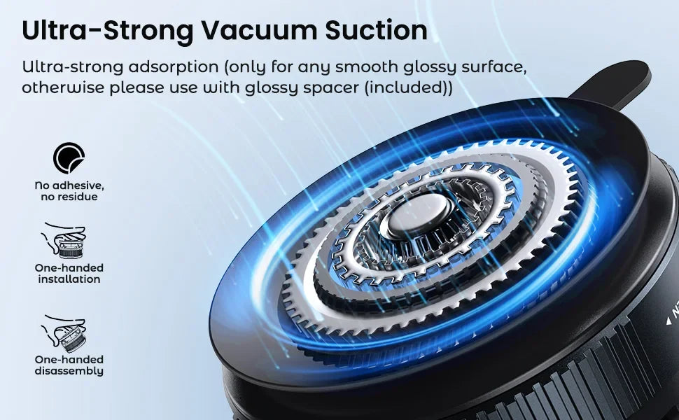 Magnetic Car Phone Holder 360° Foldable Vacuum Mount