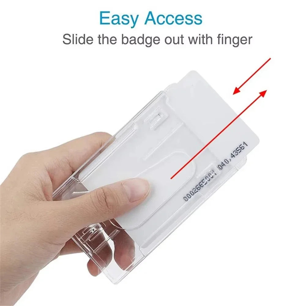Retractable ID Card Holder Transparent Badge Holder Case