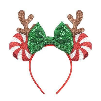 Sequin Mouse Ears Bow Headband for Women & Girls