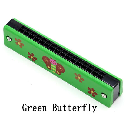 Wooden Harmonica Musical Instrument Toy for Kids