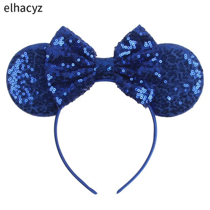 Embroidered Sequin Ears Bow Headband for Women & Girls