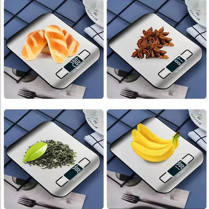 Digital Kitchen Scale – Stainless Steel Food Weighing Scale with LED Display