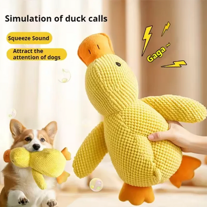 Cute Plush Duck Dog Toy Soft Comfort Cuddle Interactive Pet Toy