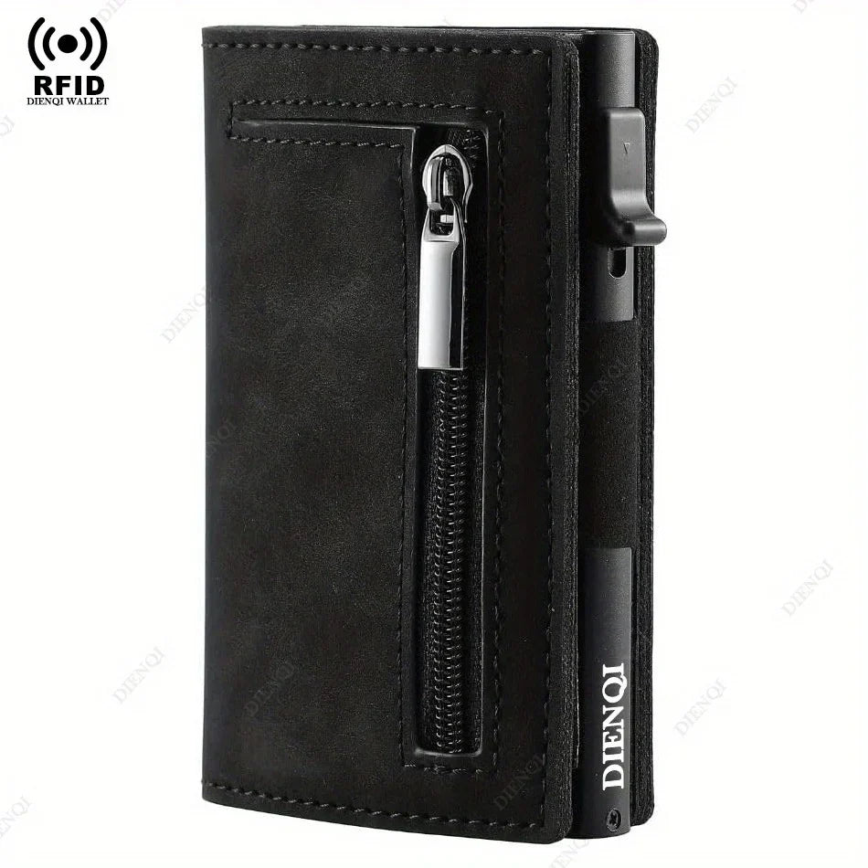 RFID Blocking Wallet Pop Up Aluminum Card Holder for Men