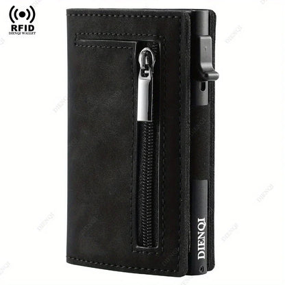 RFID Blocking Wallet Pop Up Aluminum Card Holder for Men