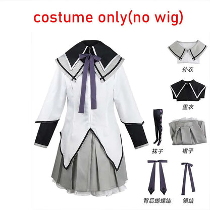 Akemi Homura Anime Cosplay Costume – Fighting Uniform Outfit