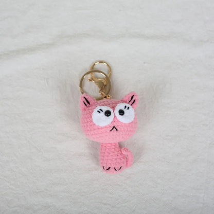 Small Cat Crochet Keychain Cute Kitten Bag Charm