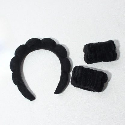 3PCS Spa Bubble Headband & Wristbands Skincare Set