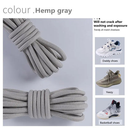 1 Pair New Round Shoe laces for Sneakers Yezy 350 Original Shoelaces for Shoes Polyester Solid Off White Laces Sport Shoestrings