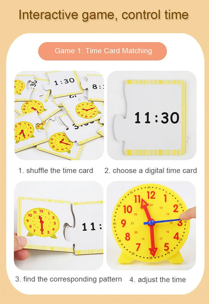 Montessori Learning Clock Educational Puzzle Toy for Preschool Kids