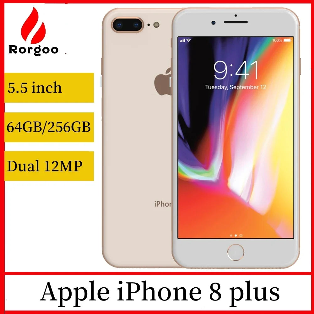 Apple iPhone 8 plus 64GB/256GB Hexa Core 3D Touch ID LTE WIFI 12.0MP 5.5inch Fingerprint Used Unlocked Original Mobile Phone