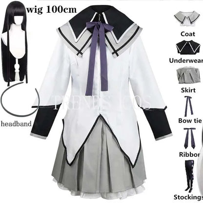 Akemi Homura Anime Cosplay Costume – Fighting Uniform Outfit
