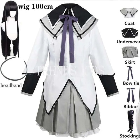 Akemi Homura Anime Cosplay Costume – Fighting Uniform Outfit