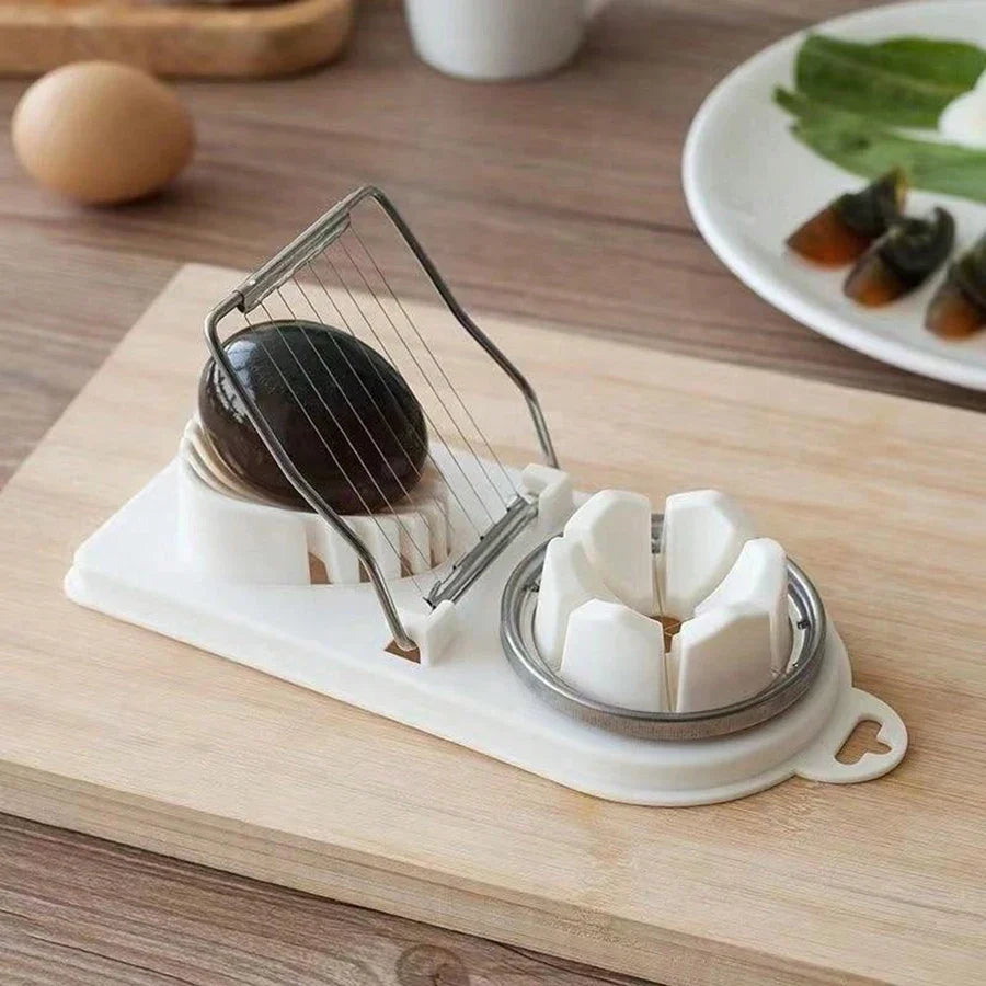 2-in-1 Stainless Steel Egg Cutter – Multi Function Egg Slicer