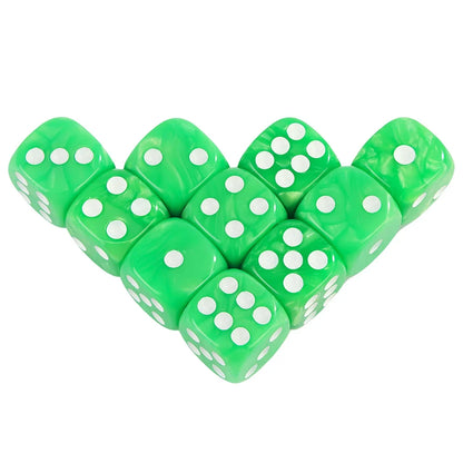Acrylic Dice Set 10 Piece 16mm Marble D6 Game Dice