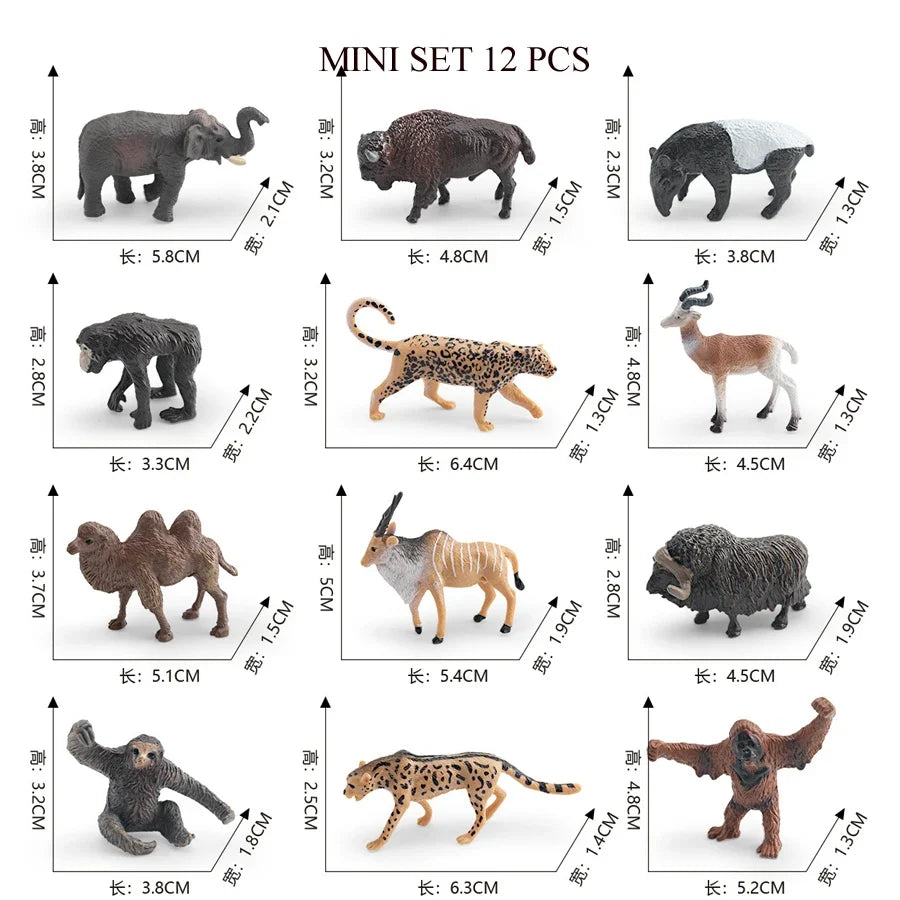 Mini Farm & Wildlife Animal Figurine Set
