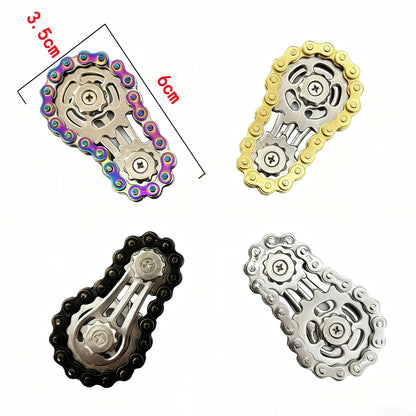 Metal Fidget Spinner – Gear & Bike Chain Fingertip Spinner