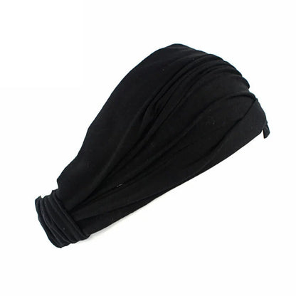Wide Cotton Knotted Sports Headband for Women