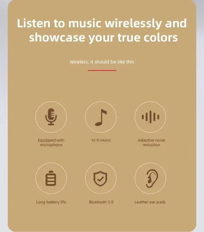 Multifunctional Portable Foldable Headmounted Wireless Bluetooth 5.0 Headset For Bluetooth connection TF Card Wired Connection