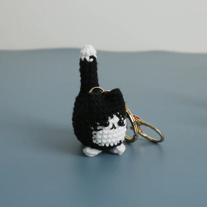 Small Cat Crochet Keychain Cute Kitten Bag Charm