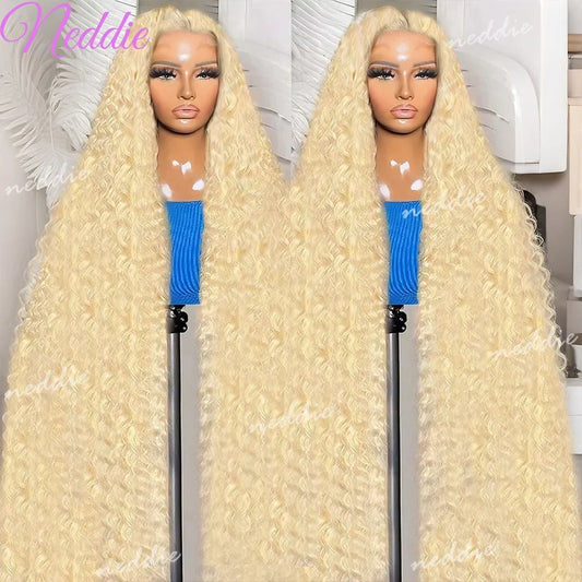 13x6 HD 613 Honey Blonde Deep Wave Lace Frontal Wigs 30 Inch Transparent Brazilian 13x4 Curly Colored Lace Front Human Hair Wigs