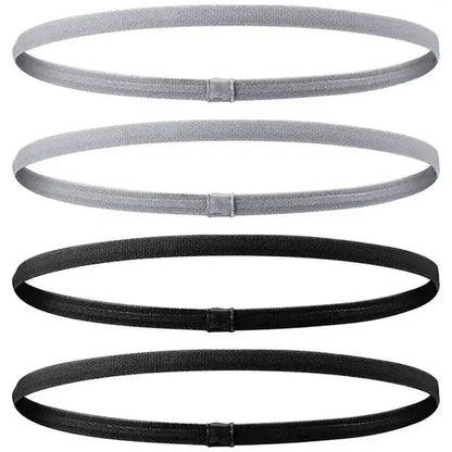 4-Pack Non-Slip Elastic Sports Headbands for Men & Women