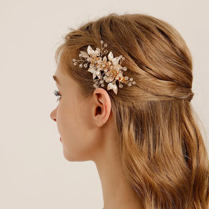 Pearl Flower Bridal Hair Comb for Women