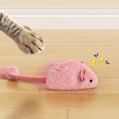 Interactive Luminous Plush Mouse Cat Toy for Indoor Hunting Play