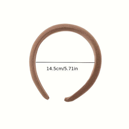 Solid Color Sponge Wide Headband for Women