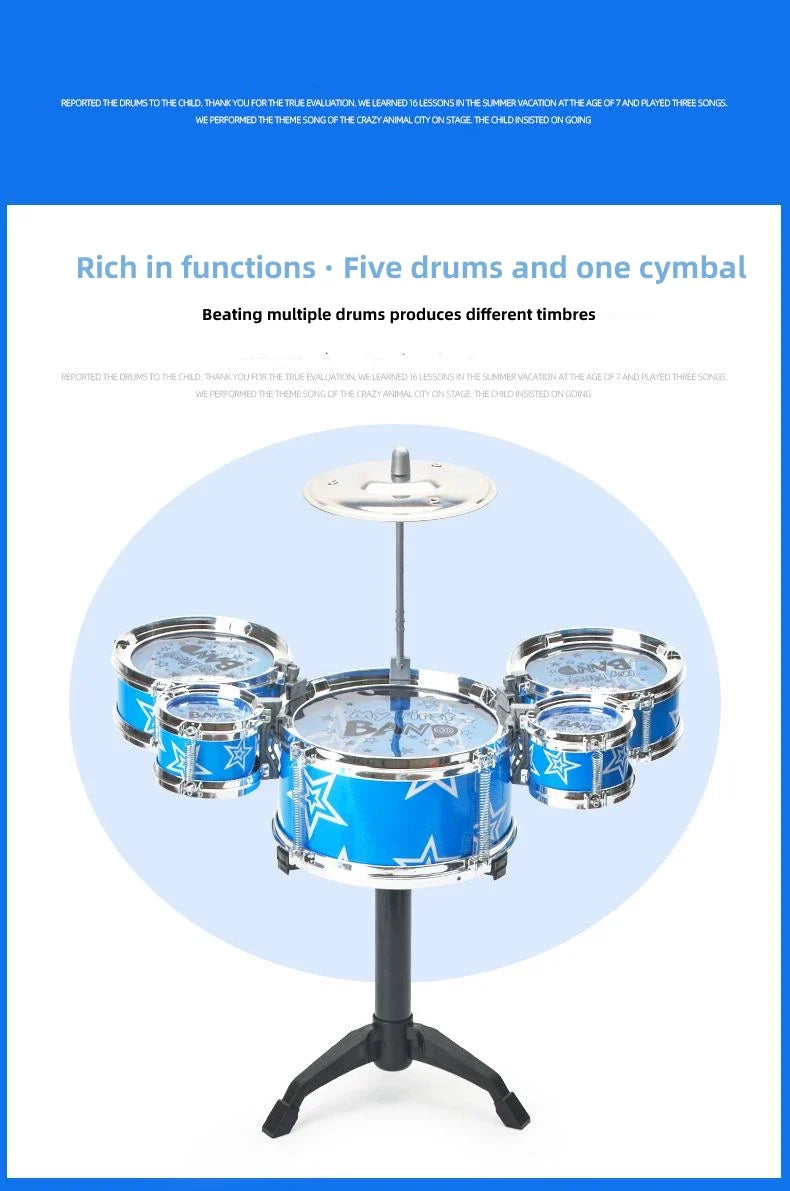 Kids Jazz Drum Set Musical Instrument Toy for Beginners