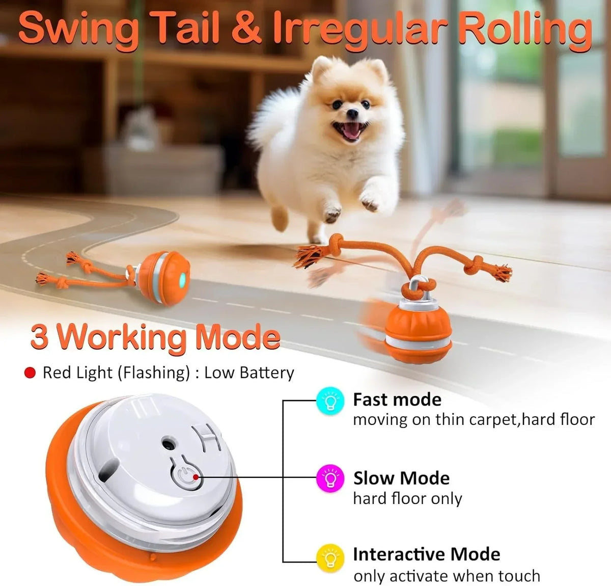 Automatic Interactive Rolling Ball Dog Toy for Smart Active Play